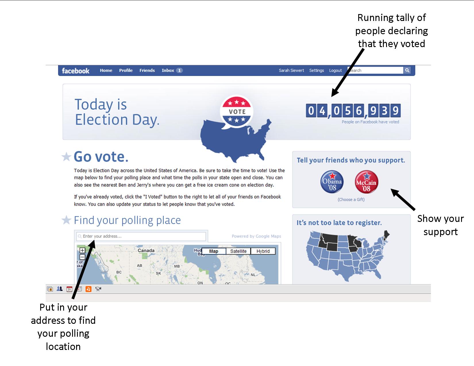 Facebook election page